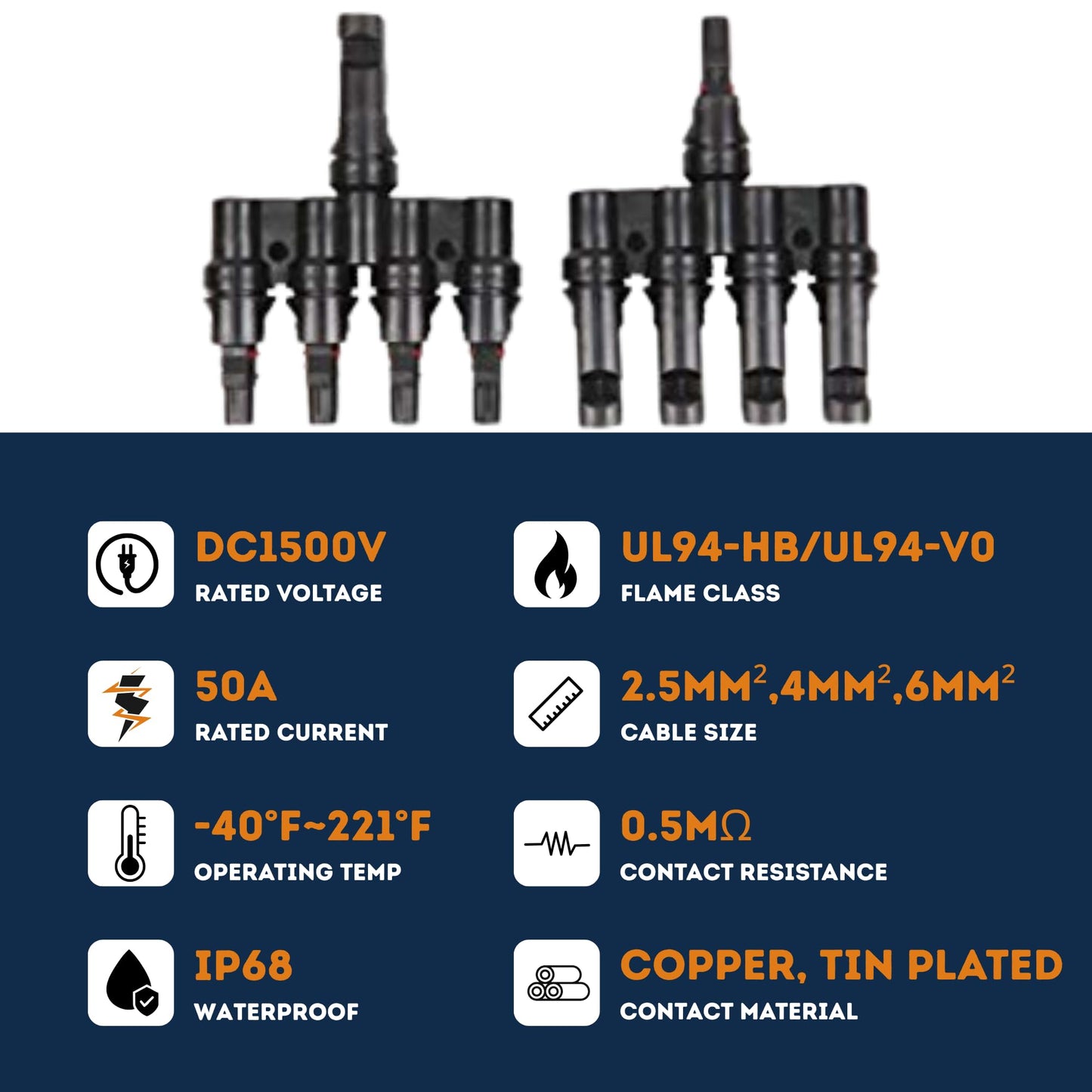 XYRIS Solar Panel Connector 1to2, 1to3, 1to4, 1to5, 1to6