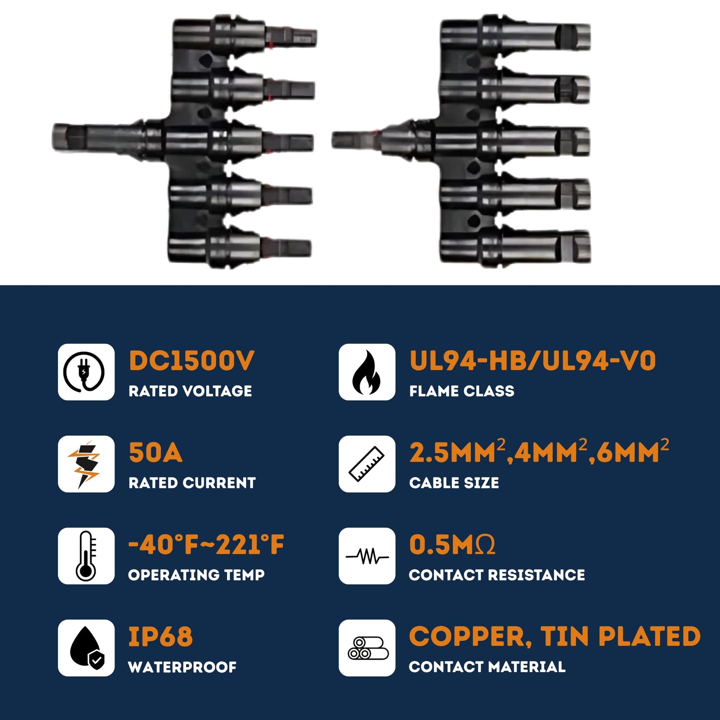 XYRIS Solar Panel Connector 1to2, 1to3, 1to4, 1to5, 1to6