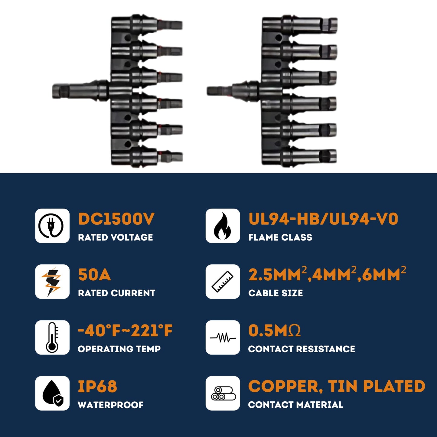 XYRIS Solar Panel Connector 1to2, 1to3, 1to4, 1to5, 1to6