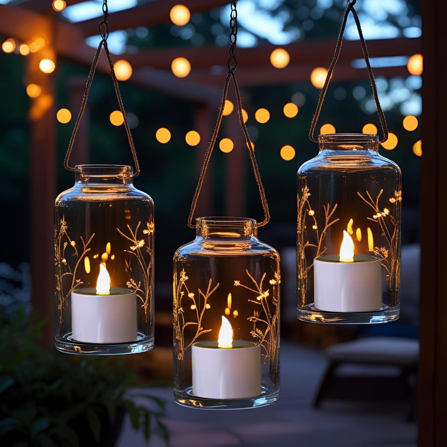 XYRIS Solar Powered LED Tea Lights, White Cylindrical Candles with Yellow Flickering Flame, Indoor Outdoor Decorative Lighting, 6 Pack