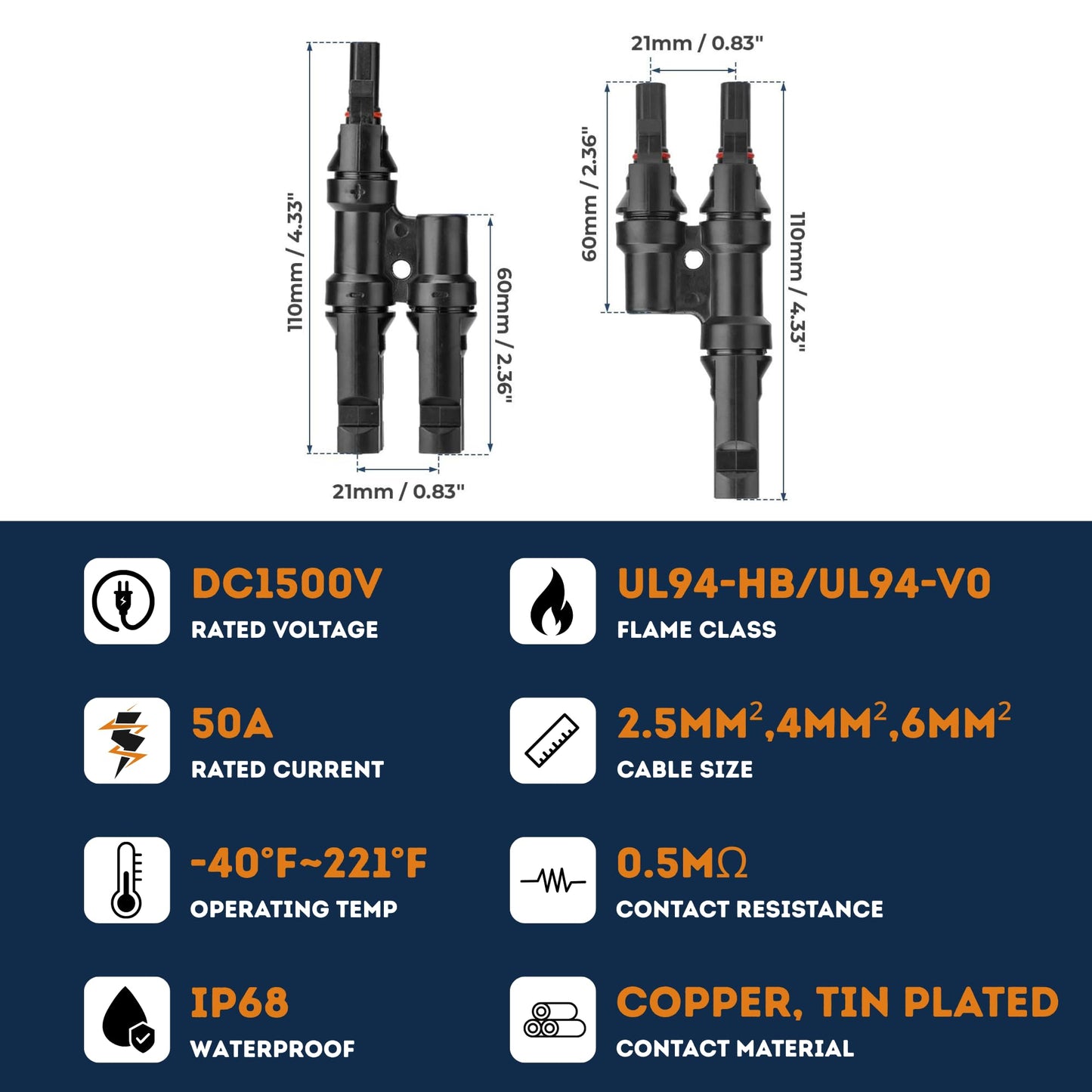 XYRIS Solar Panel Connector 1to2, 1to3, 1to4, 1to5, 1to6