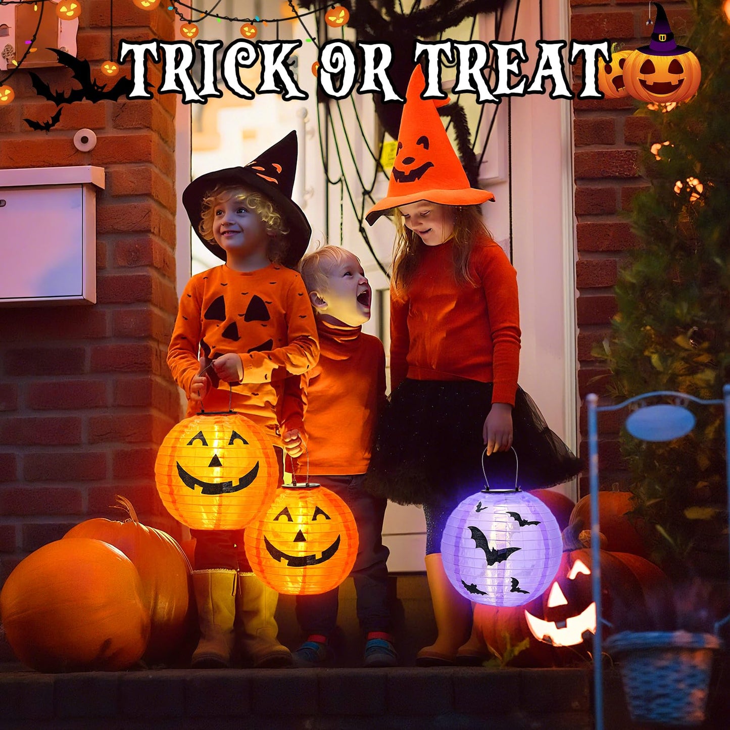 Halloween Decorations Outdoor Clearance Solar Jack O Lantern 2 Pack - Fabric Handmade Hanging Pumpkin Lights and Starry Night Pumpkins for Spooky Decor ( Not a Bucket for Trick or Treat )