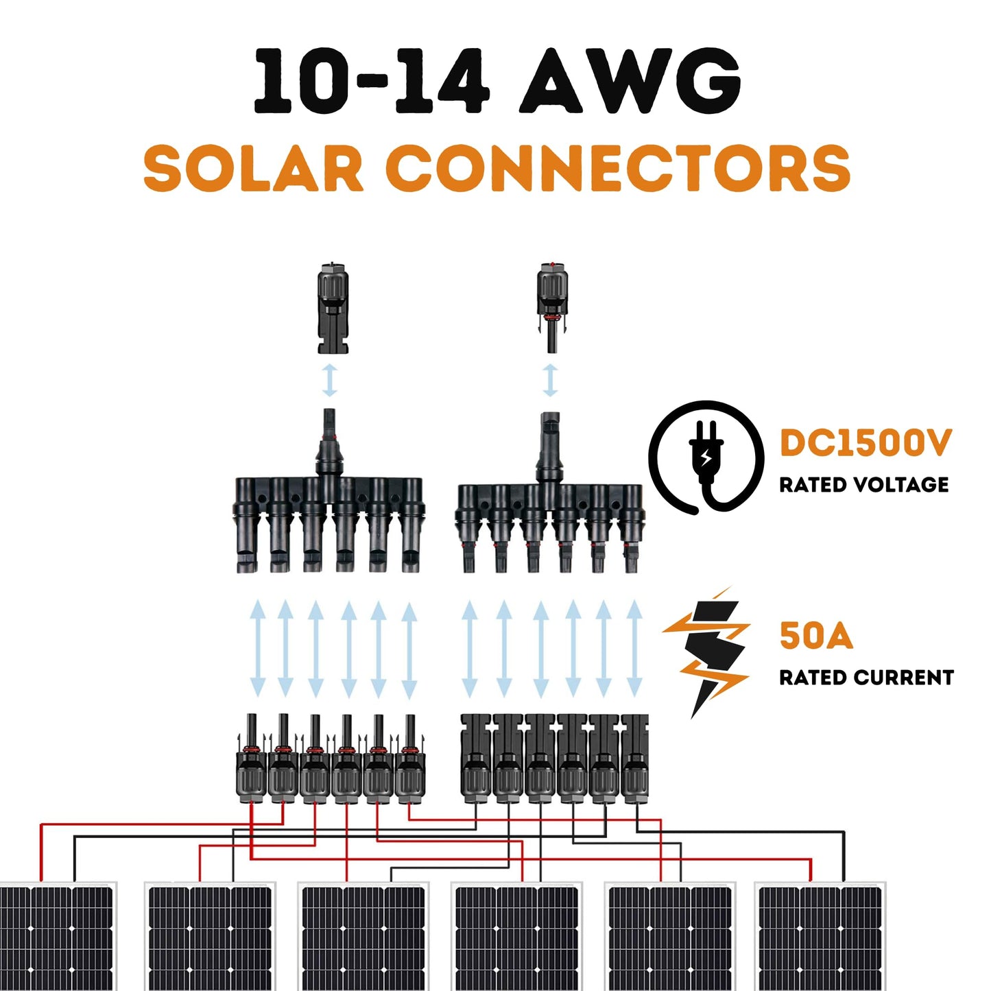 XYRIS Solar Panel Connector 1to2, 1to3, 1to4, 1to5, 1to6