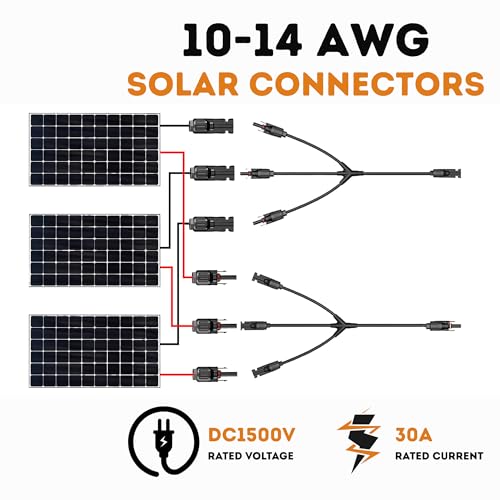 XYRIS Solar Panel Cable Connector, 1-to-4 Branch Splitter
