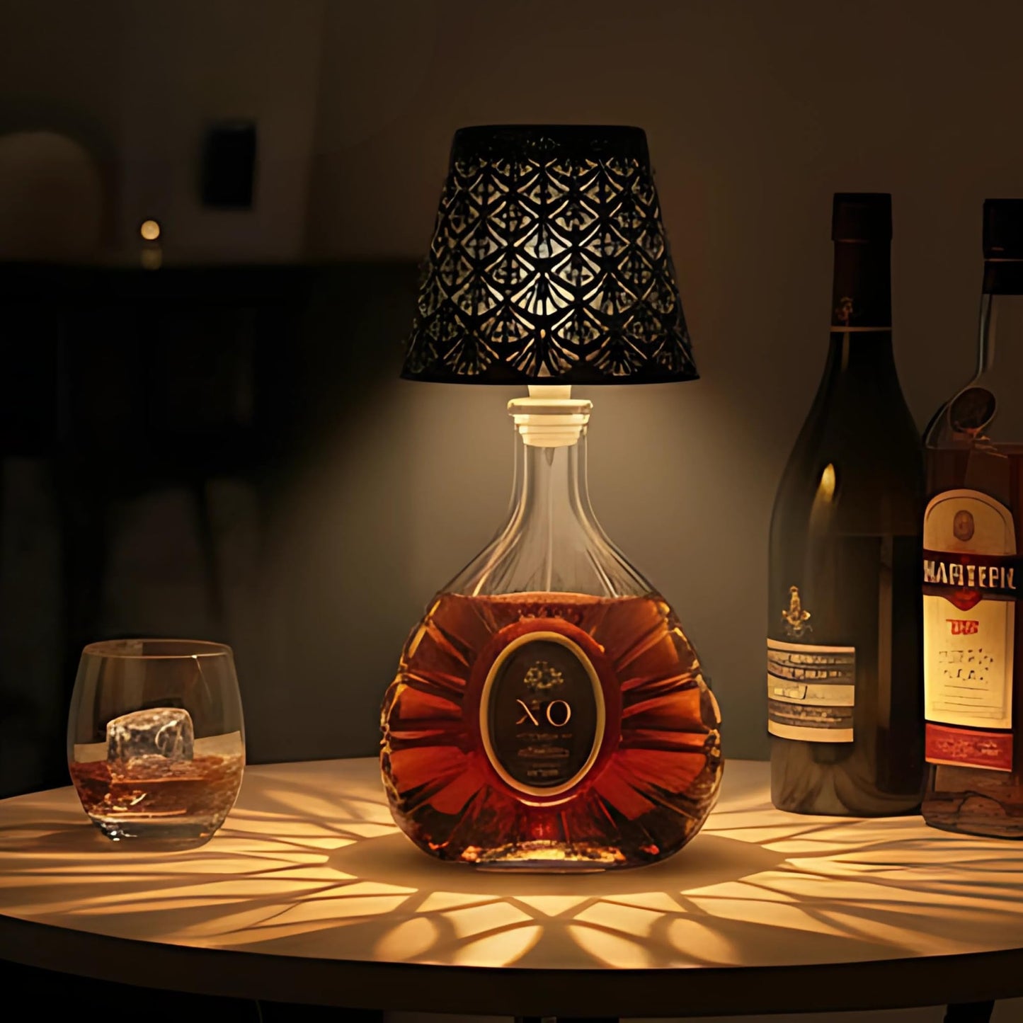 Wireless Bottle Lamp Solar Powered - Cast Iron Bottle Lamp Kit with Shadow Effect | DIY Cork Lights for Wine Bottles, Beer & Liquor Bottles | Solar Bottle Lights for Outdoor Patio, Bar & Home Décor