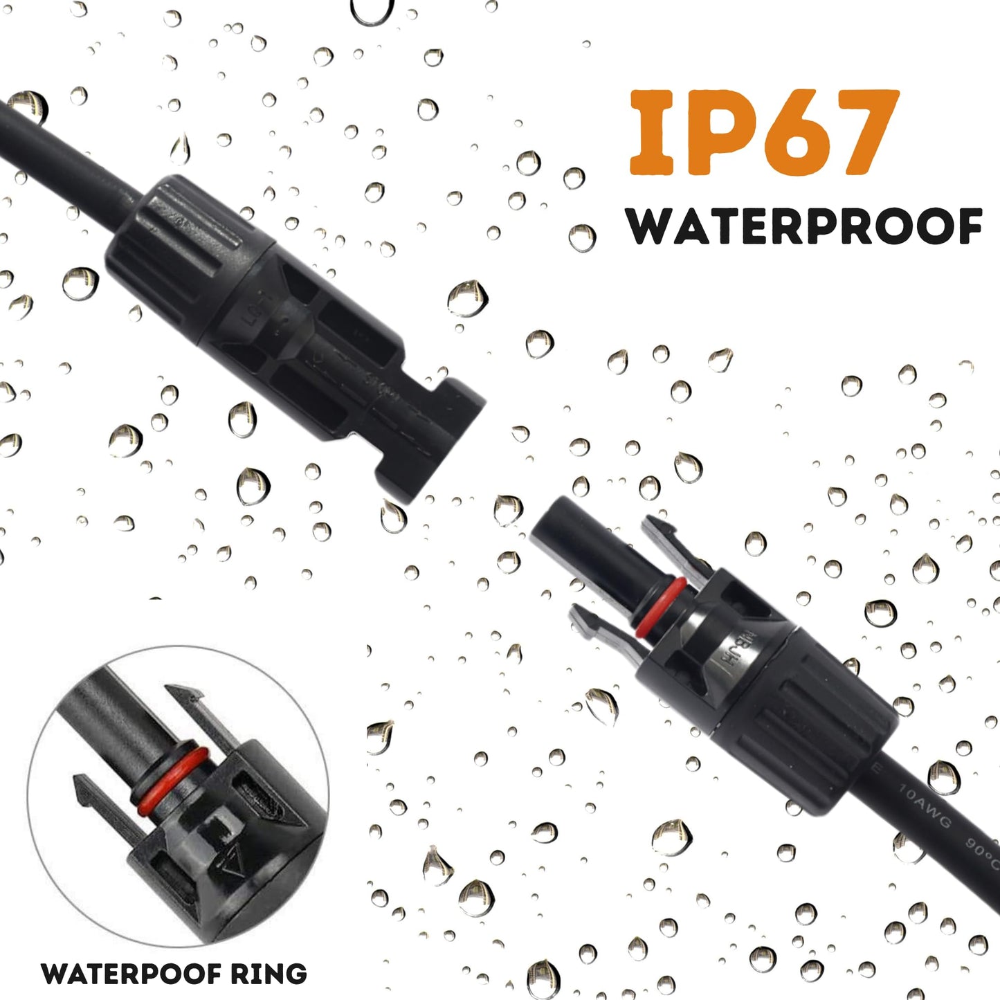 XYRIS Solar Panel Cable Connector, 1-to-4 Branch Splitter