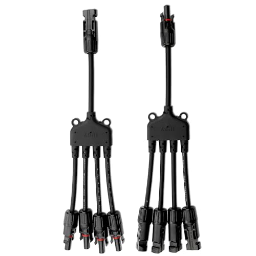 XYRIS Solar Panel Cable Connector, 1-to-4 Branch Splitter
