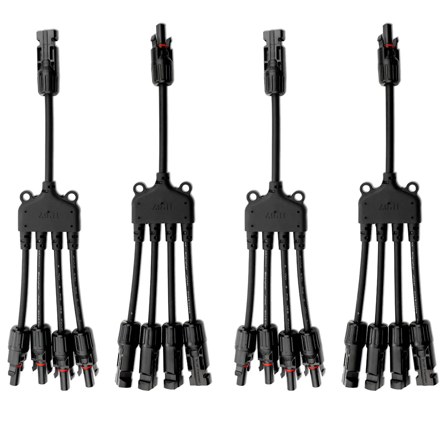 XYRIS Solar Panel Cable Connector, 1-to-4 Branch Splitter